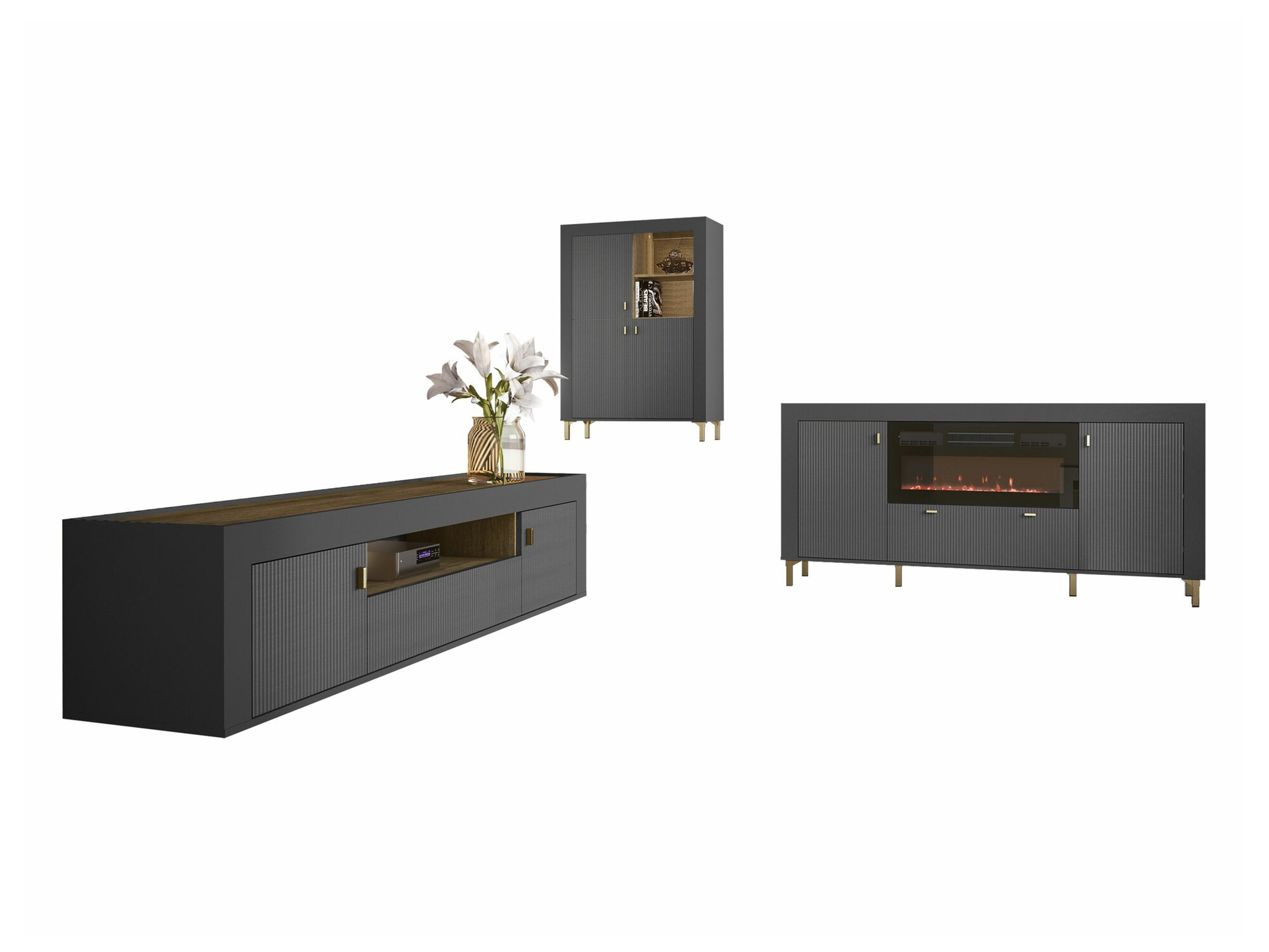 Nappali szett Mormavu 115 (Matt fekete)