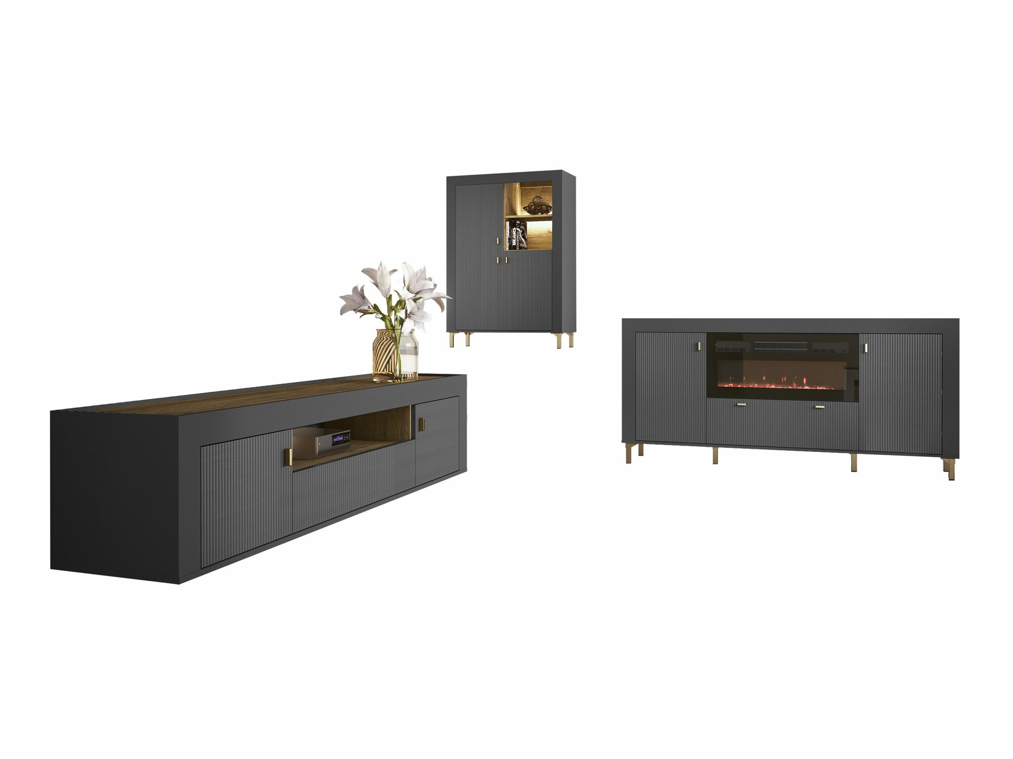 Nappali szett Mormavu 115 (Matt fekete)