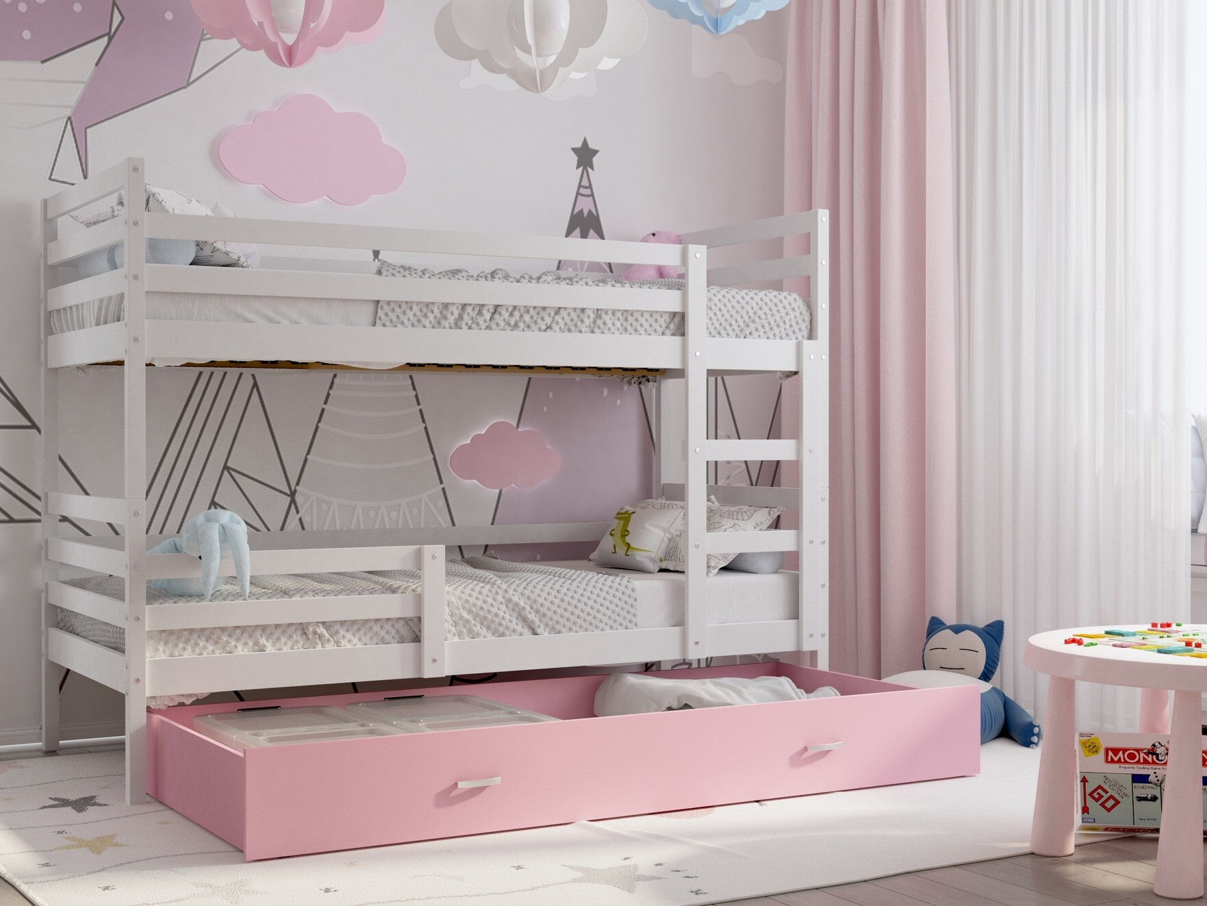 Emeletes ágy Aurora 106 (Fehér)