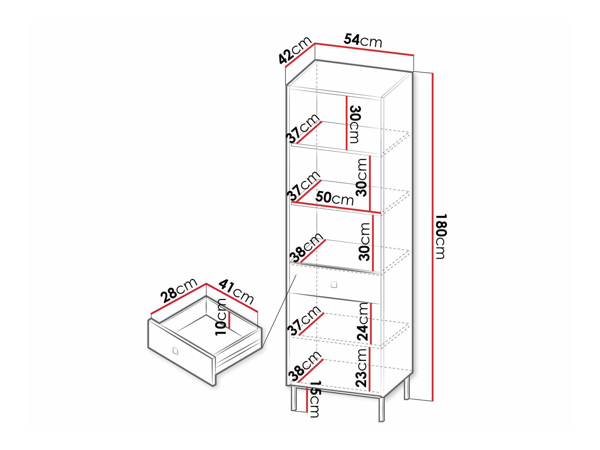 Könyvespolc Comfivo Nunove 102 (Fehér)