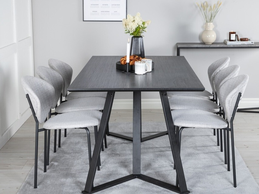 Étkezőgarnitúra Dallas 1970 (Fekete + Szürke)