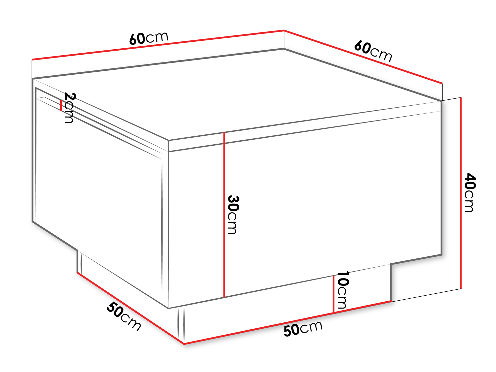 Dohányzóasztal Goodyear 133 (Fekete márvány)