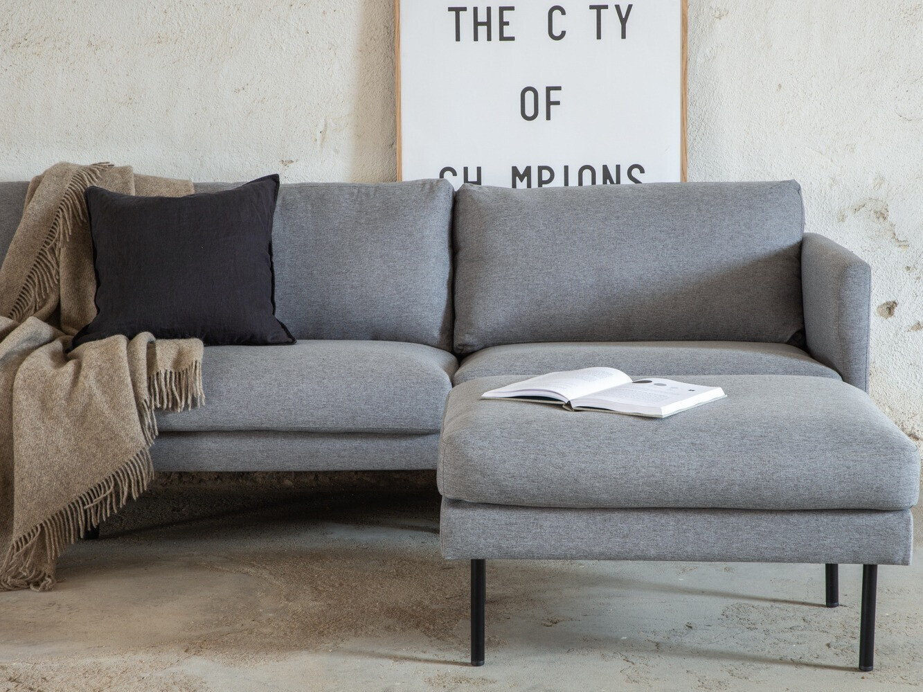 Kanapé Fercame 103 (Szürke + Fekete)