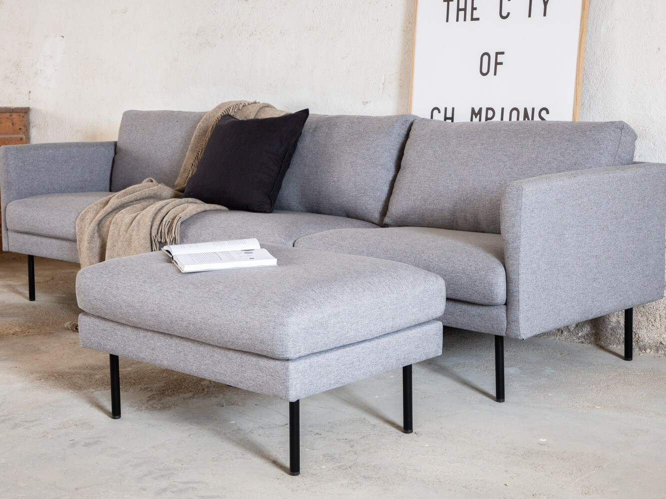 Kanapé Fercame 103 (Szürke + Fekete)