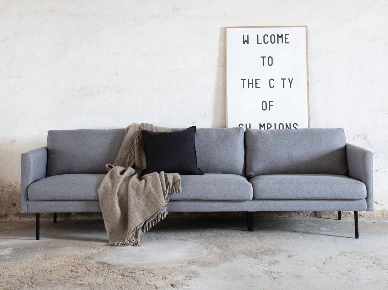 Kanapé Fercame 103 (Szürke + Fekete)