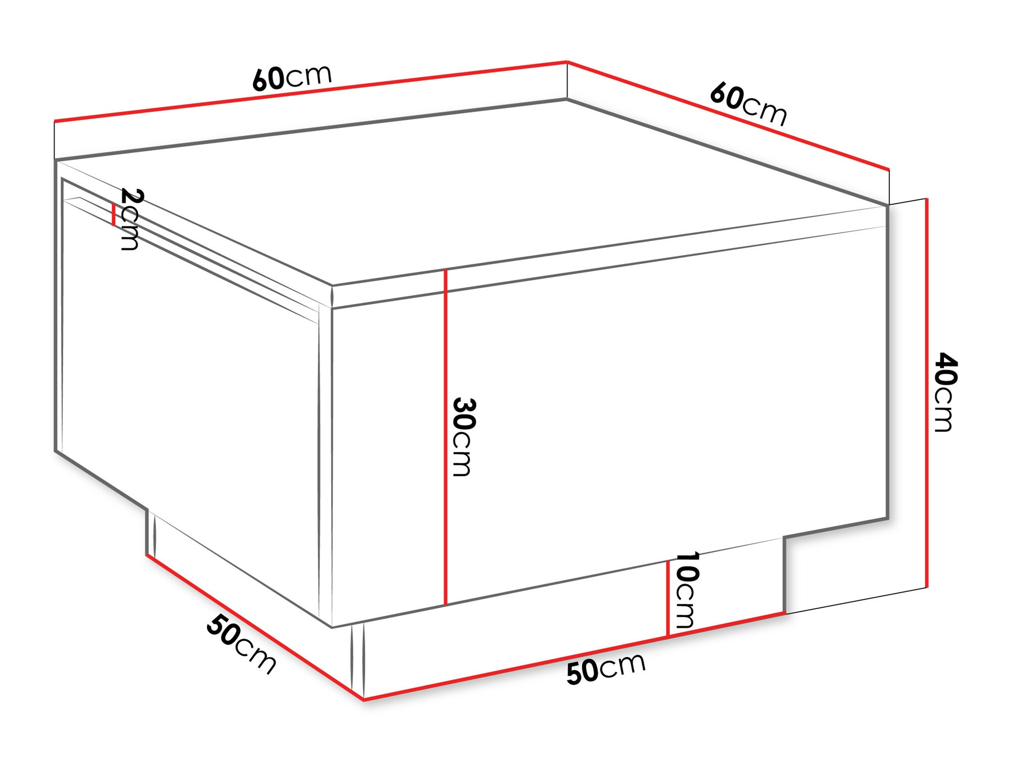 Dohányzóasztal Goodyear 133 (Fényes fehér)