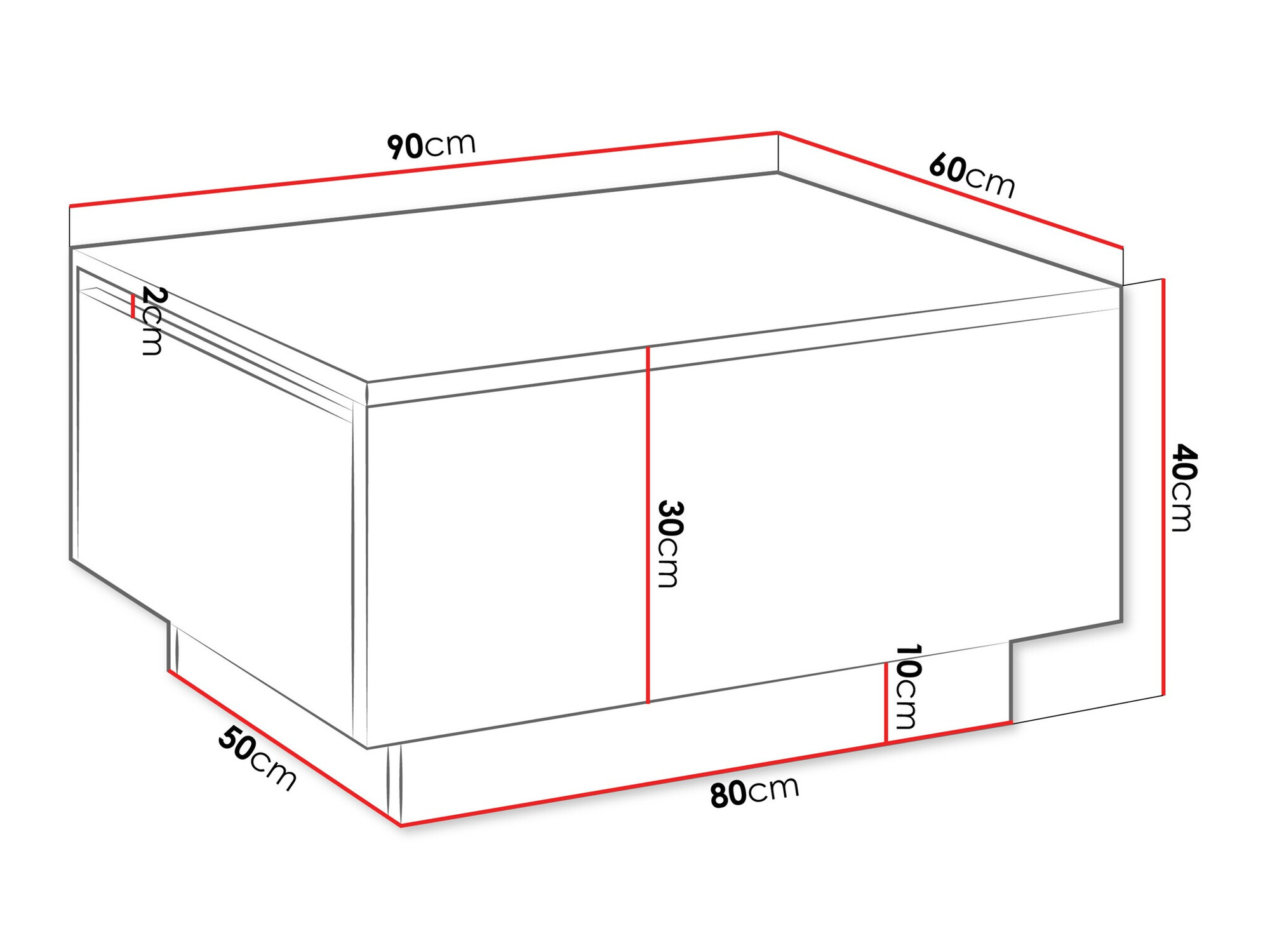 Dohányzóasztal Goodyear 134 (Fehér márvány)