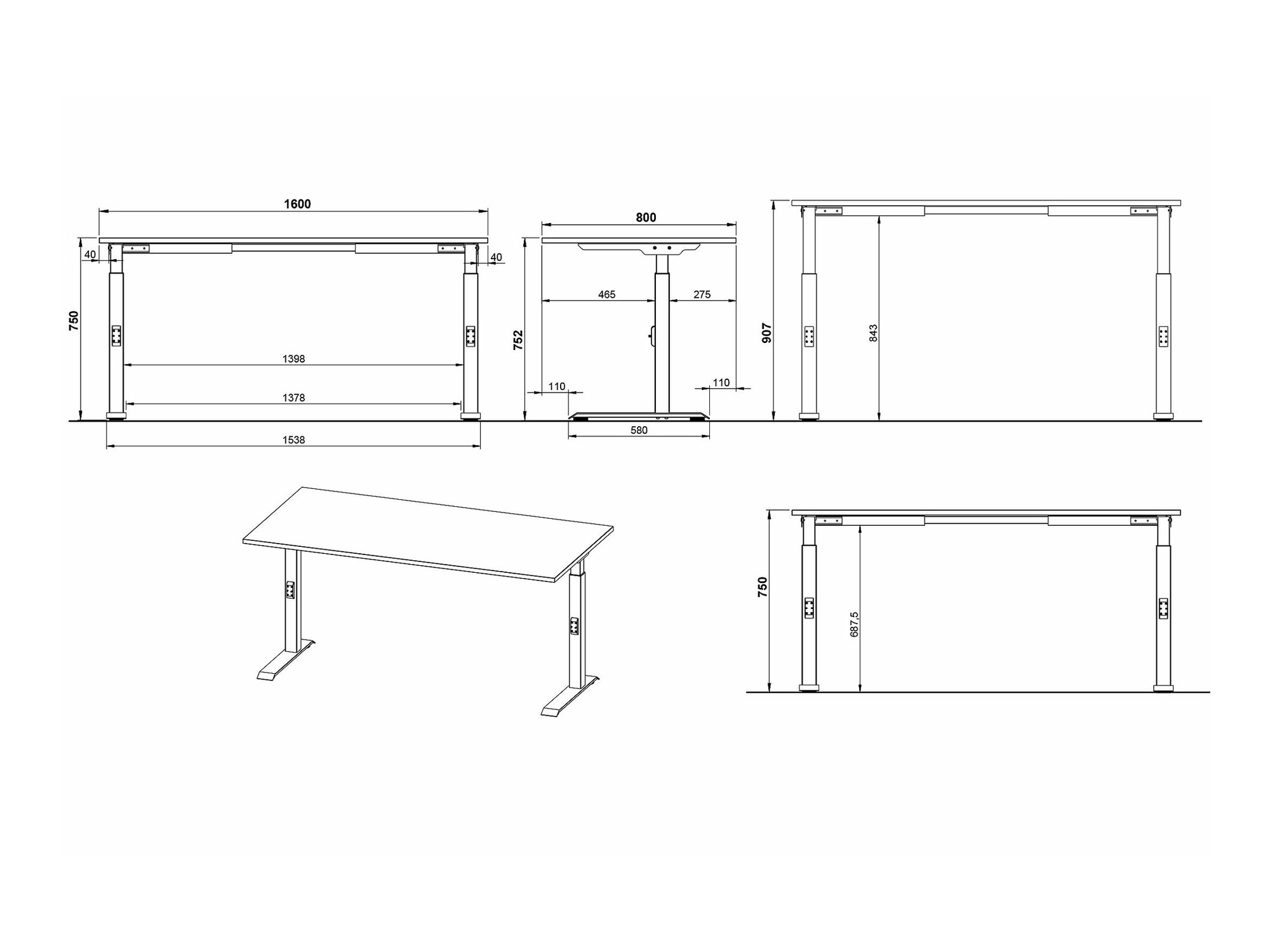 Íróasztal Sacramento 421 (Navarra tölgy + Ezüst)