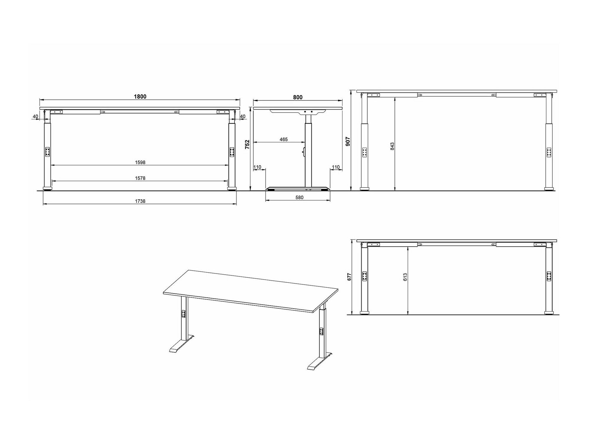 Íróasztal Sacramento 422 (Navarra tölgy + Ezüst)