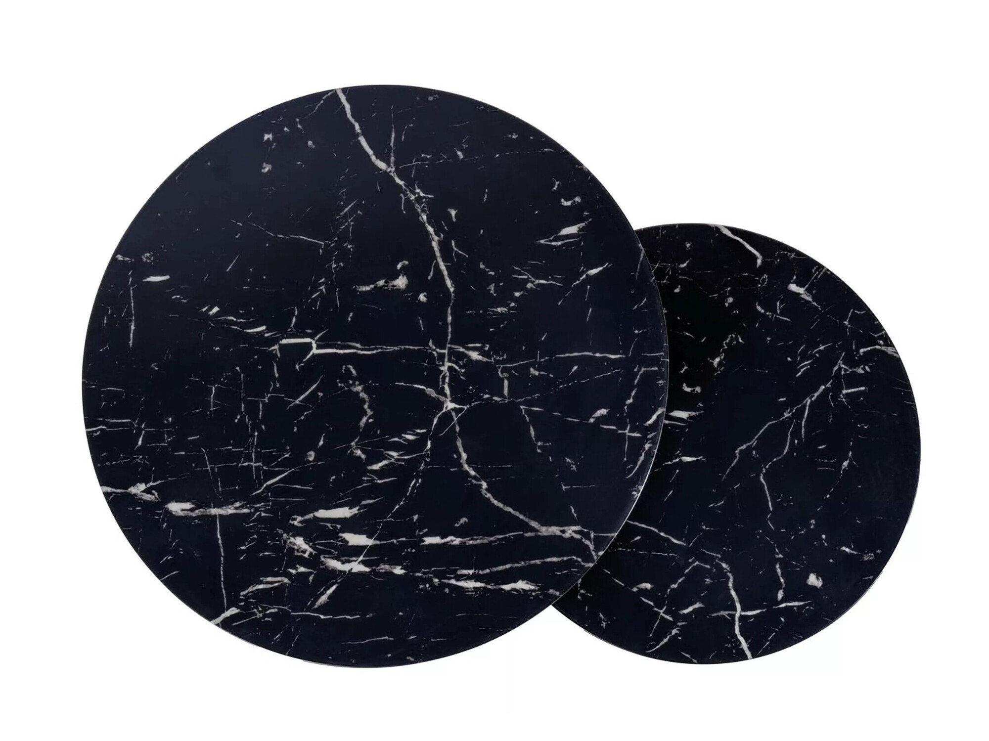 Dohányzóasztal szett Detroit 486 (Fekete + Fekete márvány)