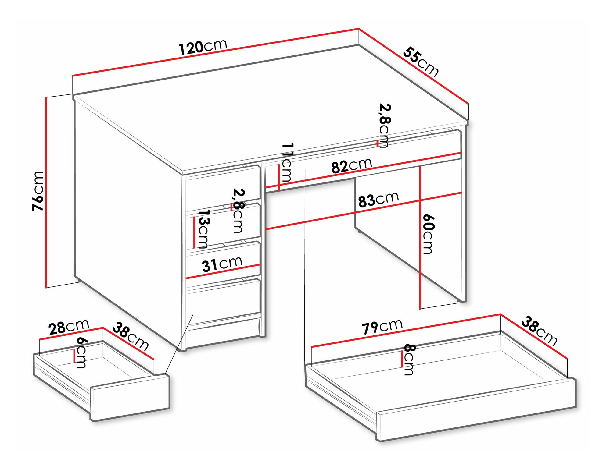 Íróasztal Comfivo 312 (Artisan tölgy)