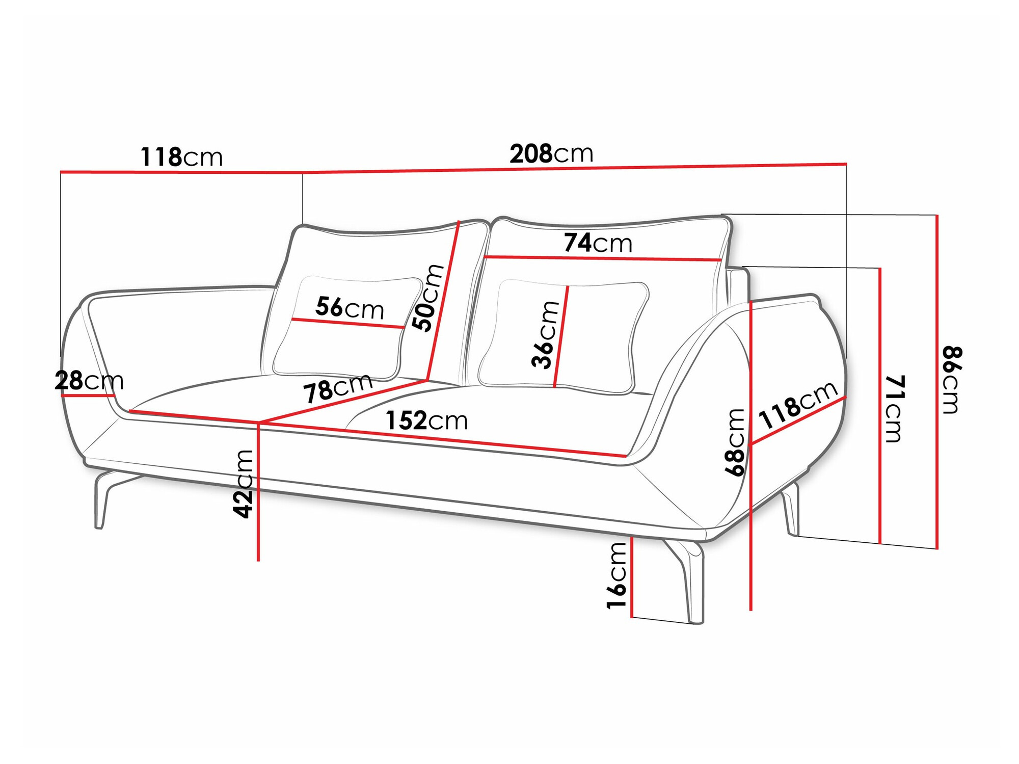 Kanapé Lincoln 196 (Aragon 03)