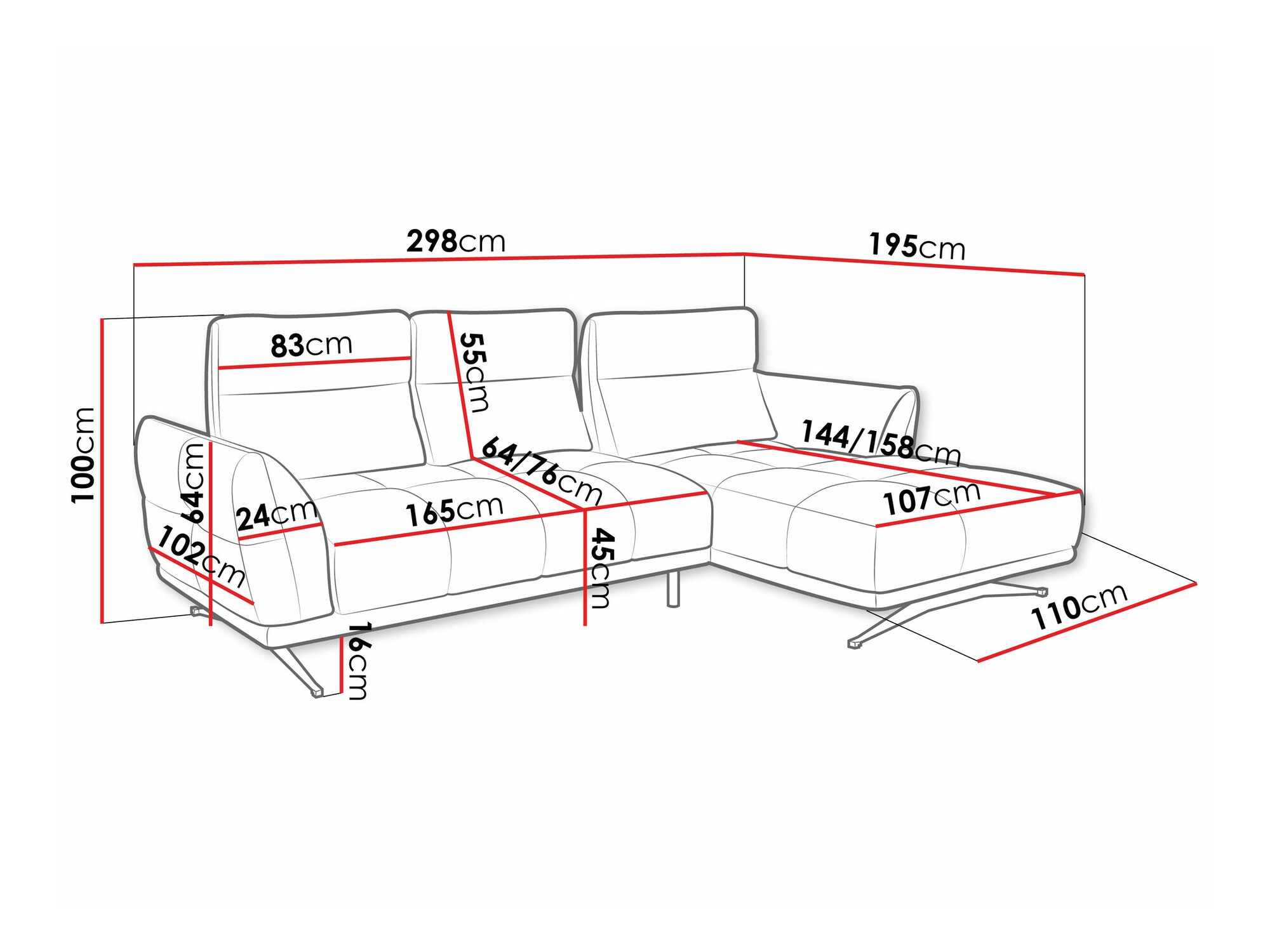 Sarokkanapé Lincoln 195 (Sorella 84)