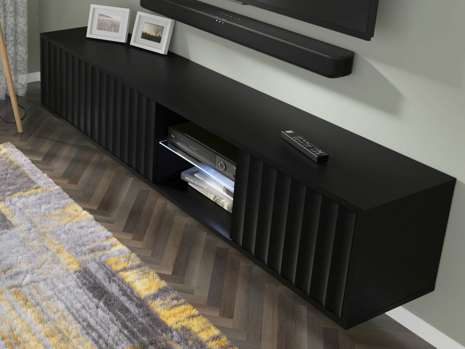 TV-állvány Buffalo 182 (Matt fekete)