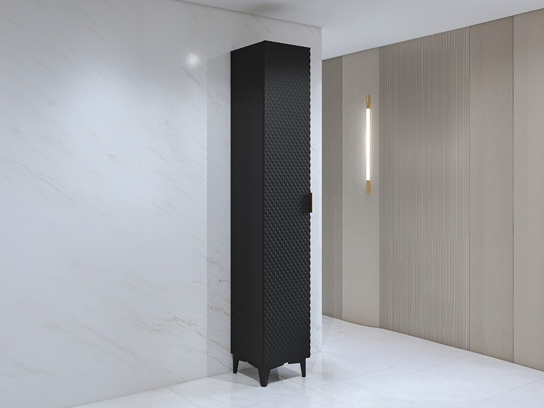 Beépített fürdőszoba szekrény Liretu 100 (Fekete)