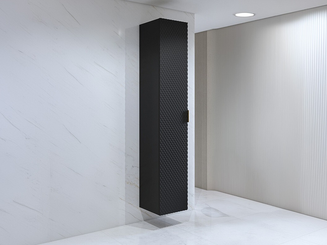 Fali fürdőszoba szekrény Liretu 105 (Fekete)