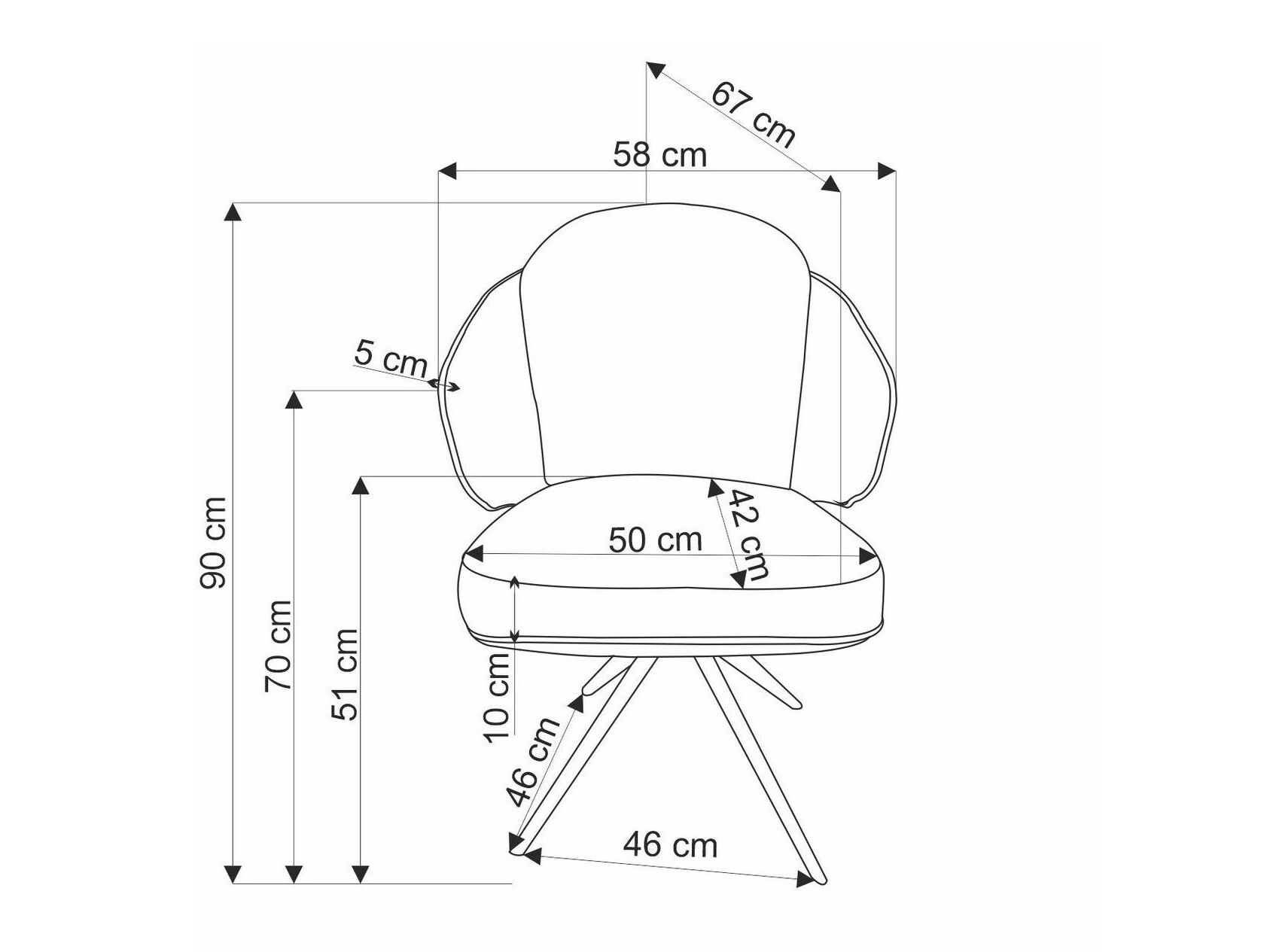 Szék Houston 1823 (Barna + Bézs)