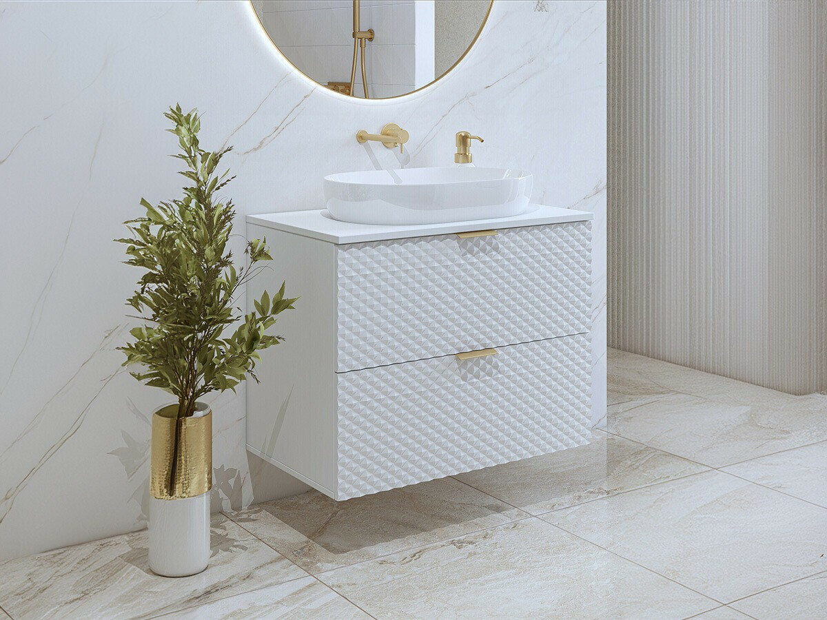 Fali szekrény mosdónak Liretu 107 (Fehér)