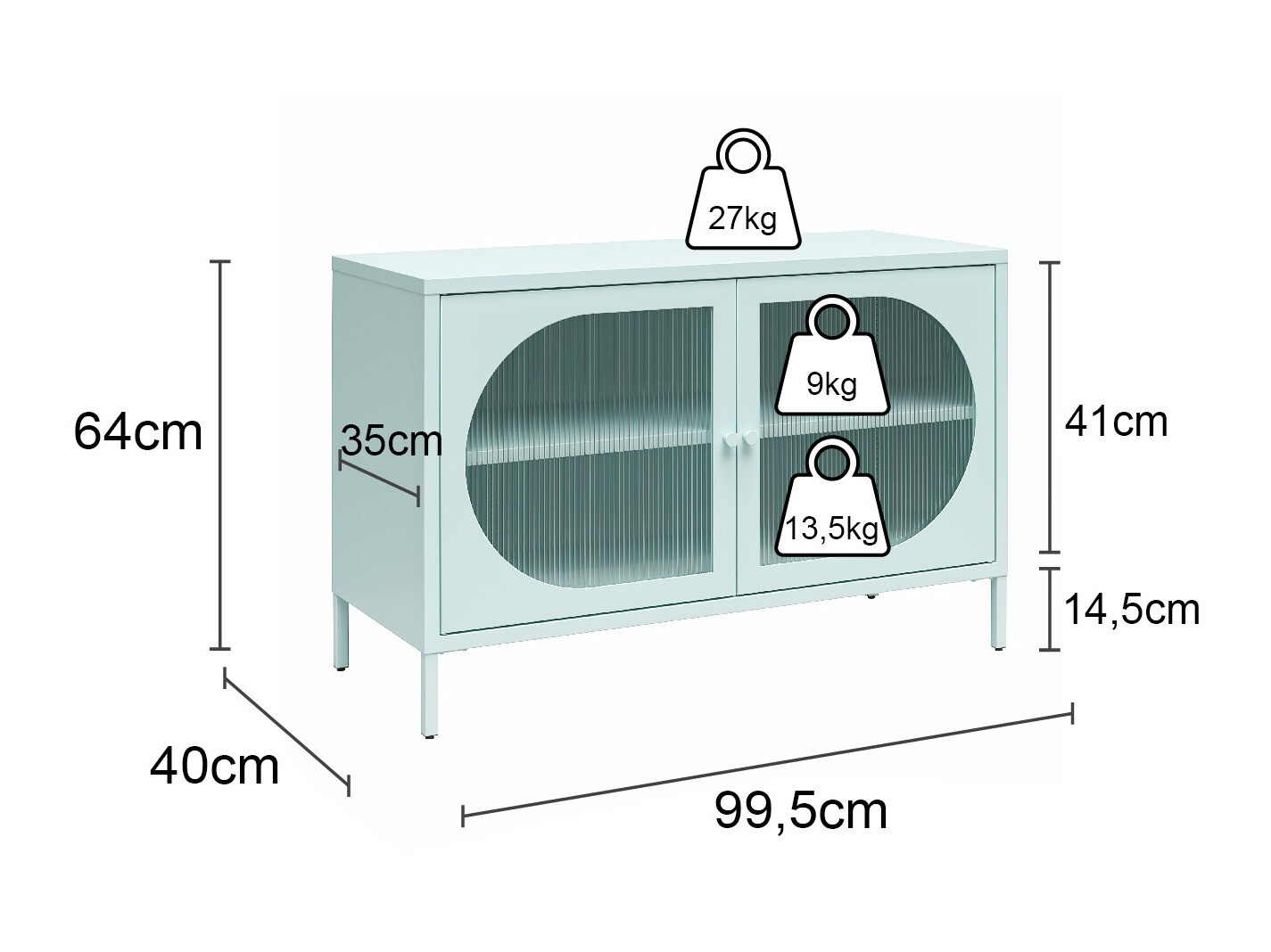 Szekrény Tulsa 652 (Világoskék)