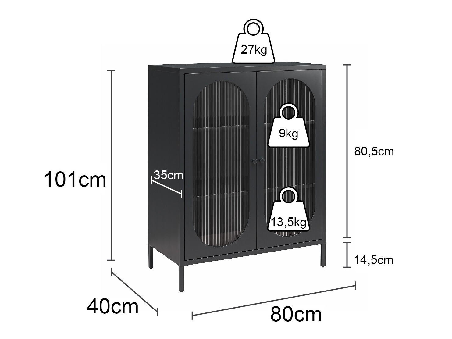 Szekrény Tulsa 653 (Fekete)