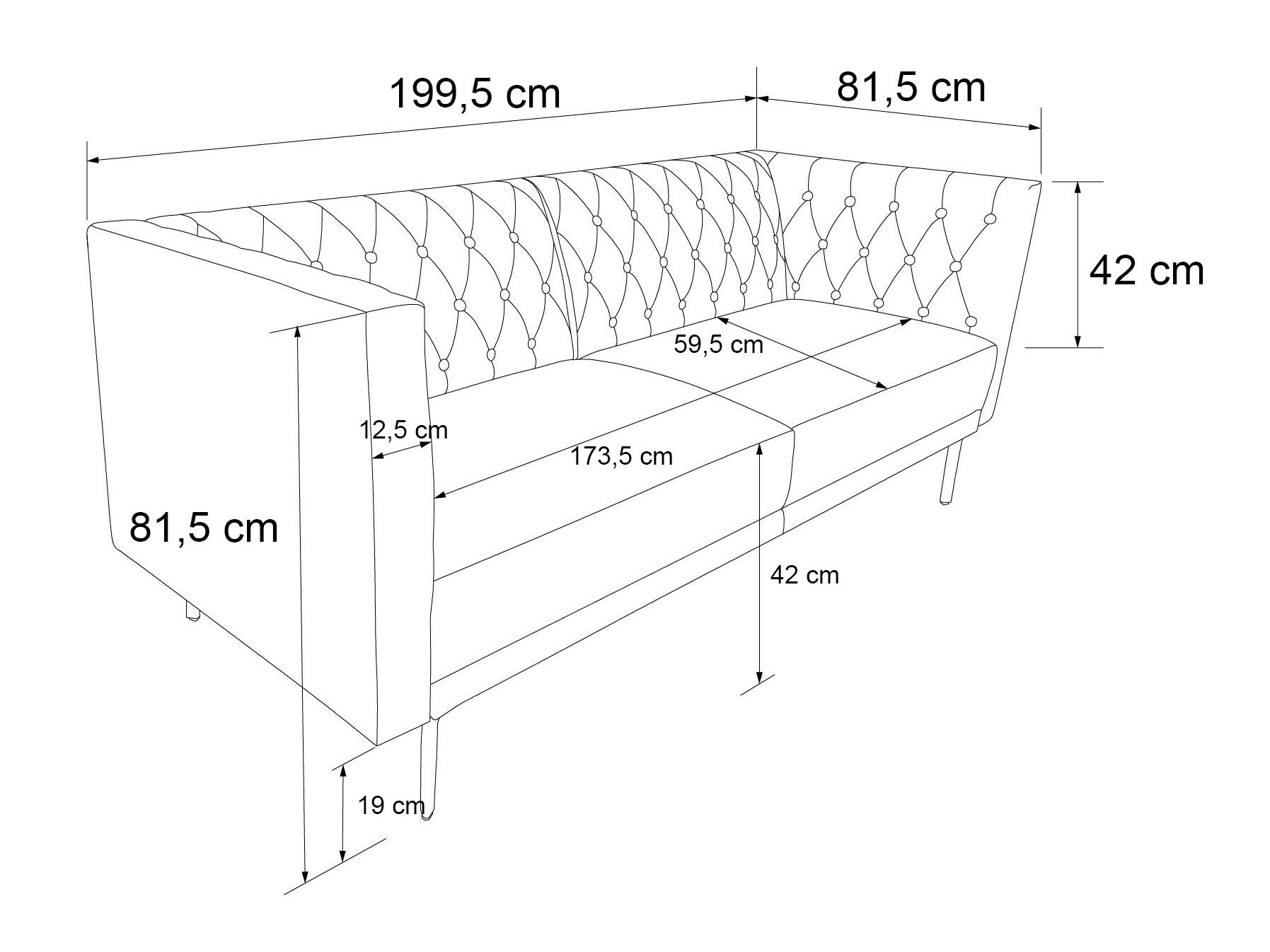 Kanapé Tulsa 660 (Türkiz)