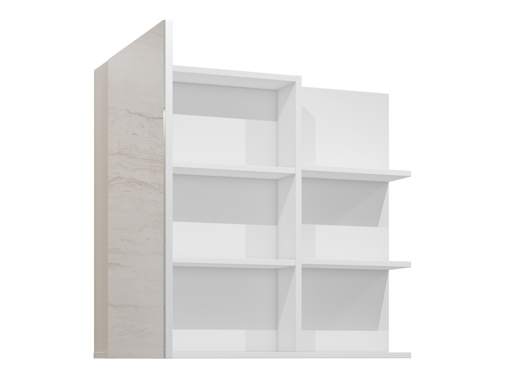 Fürdőszoba tükörszekrény Tecavu 102 (Fényes fehér + Fehér)