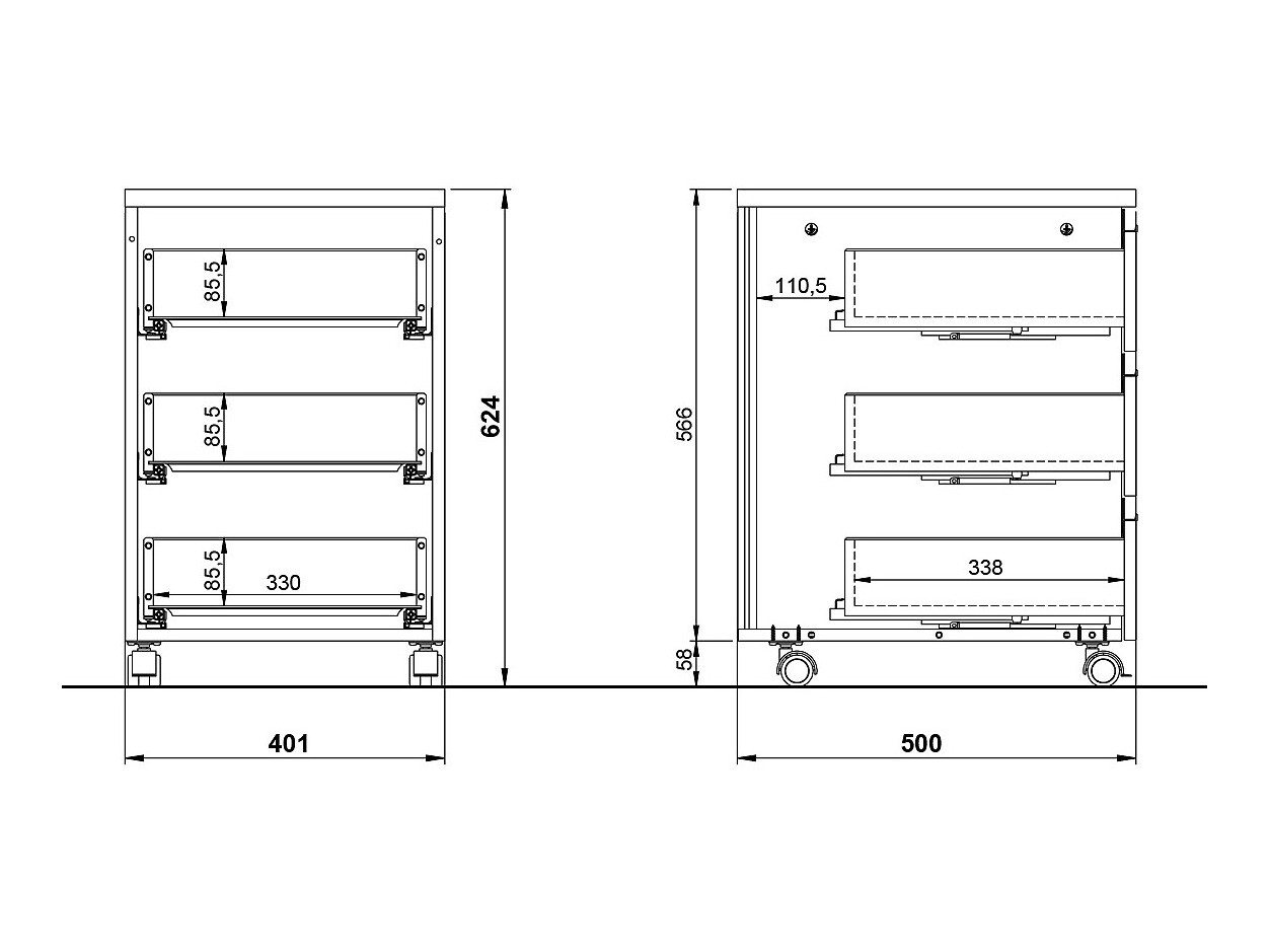 Görgős konténer Vesbeno 103 (Kasmír)