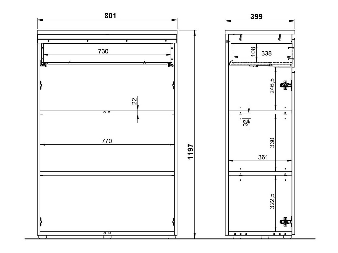 Komód Vesbeno 101 (Grafit)