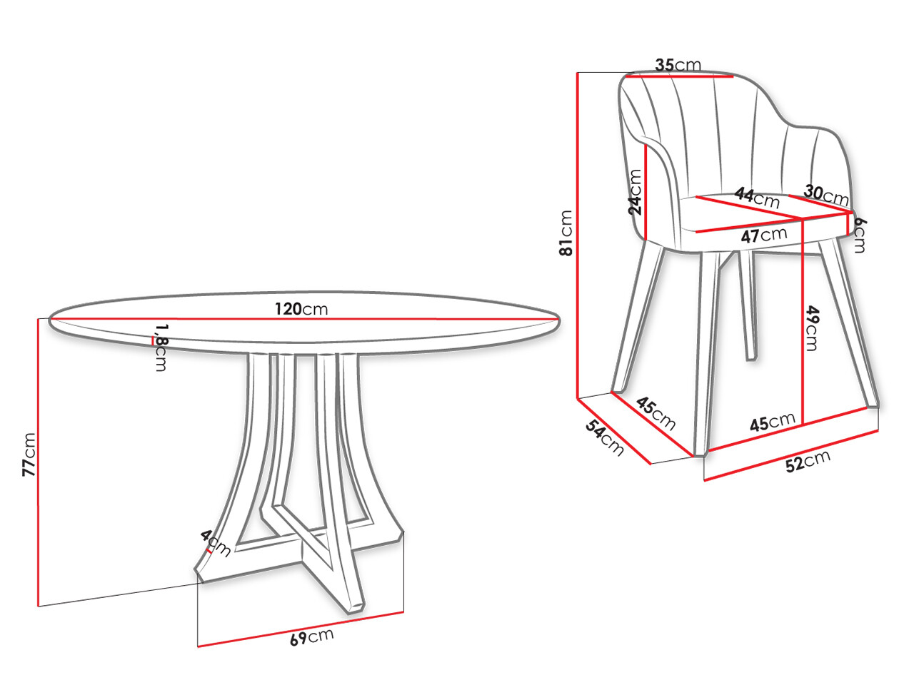 Étkezőgarnitúra Racine 137 (Fekete + Baloo 2074)