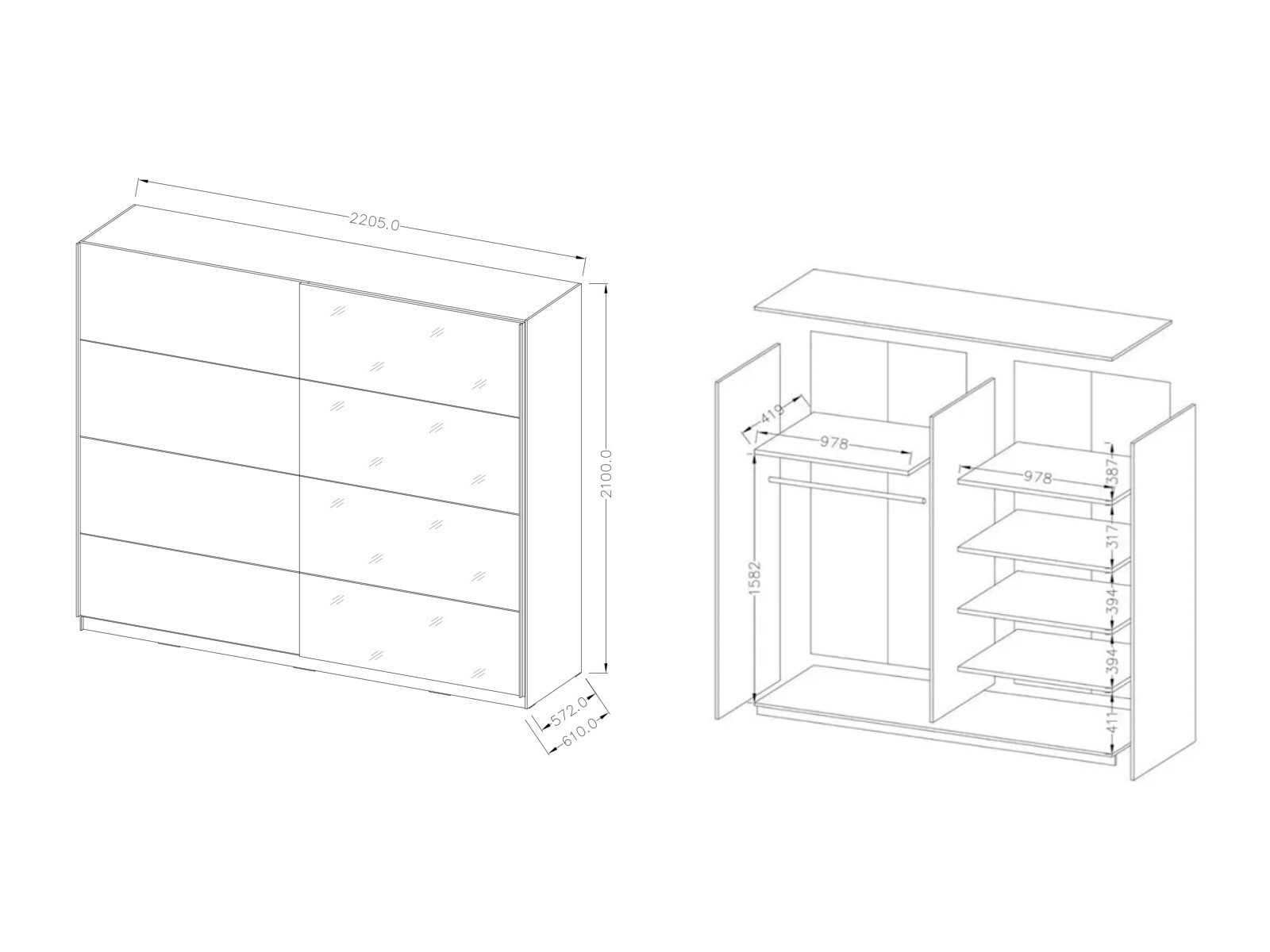 Gardróbszekrény Melvele 111