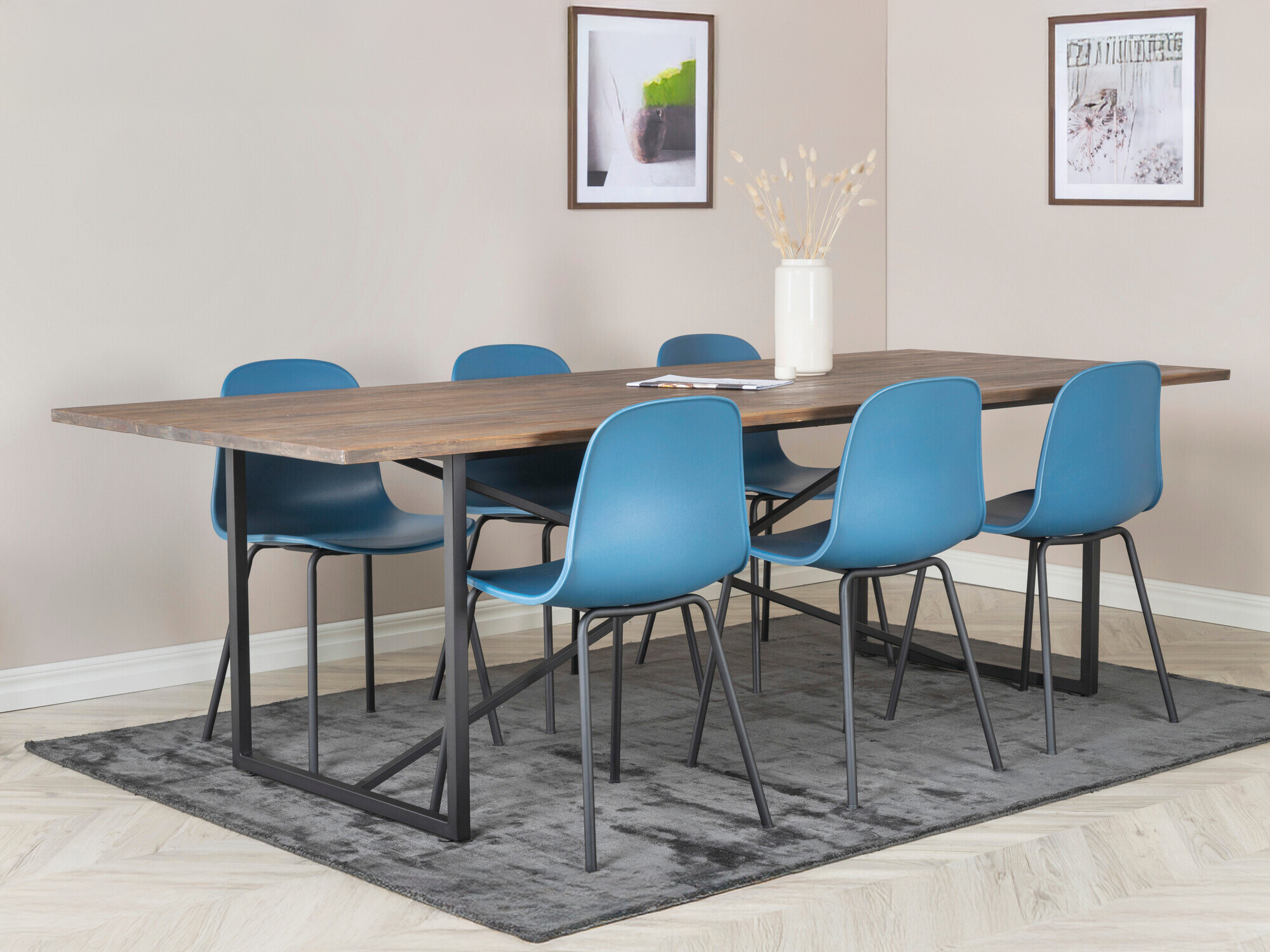 Étkezőgarnitúra Dallas 1861 (Fekete + Világoskék)