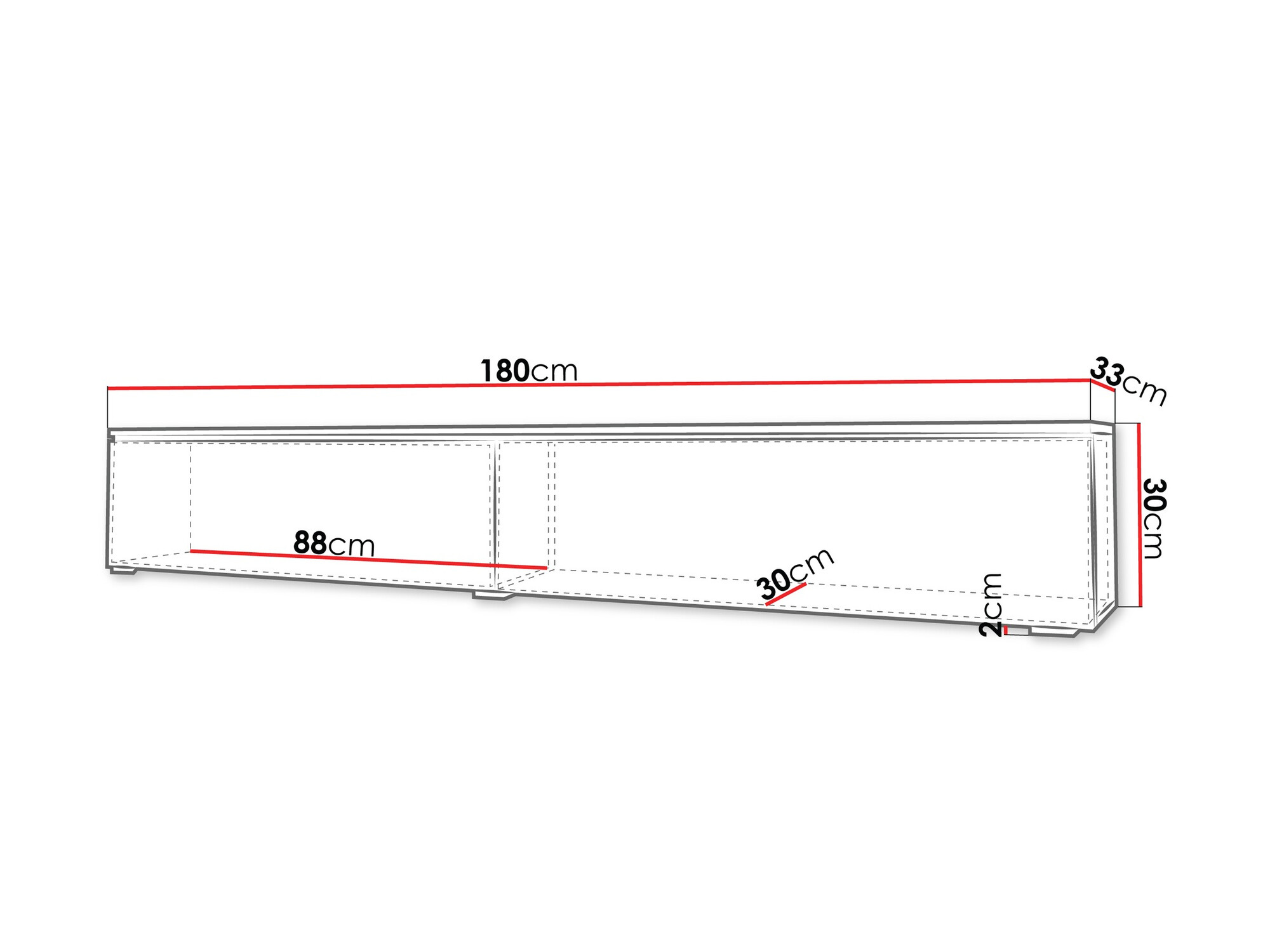 TV-állvány Sarasota 166 (Fehér)