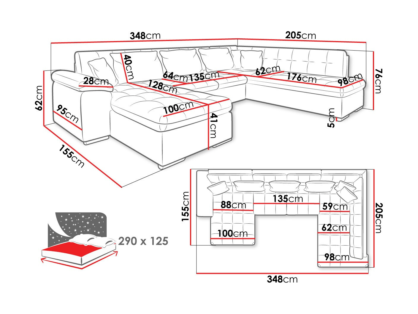 Sarokkanapé Comfivo 128 (Balos)