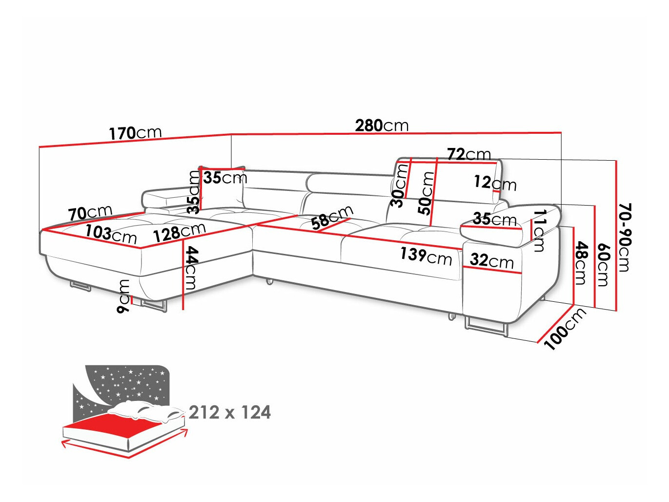 Sarokkanapé Comfivo Eliferu 102 (Flow 06)