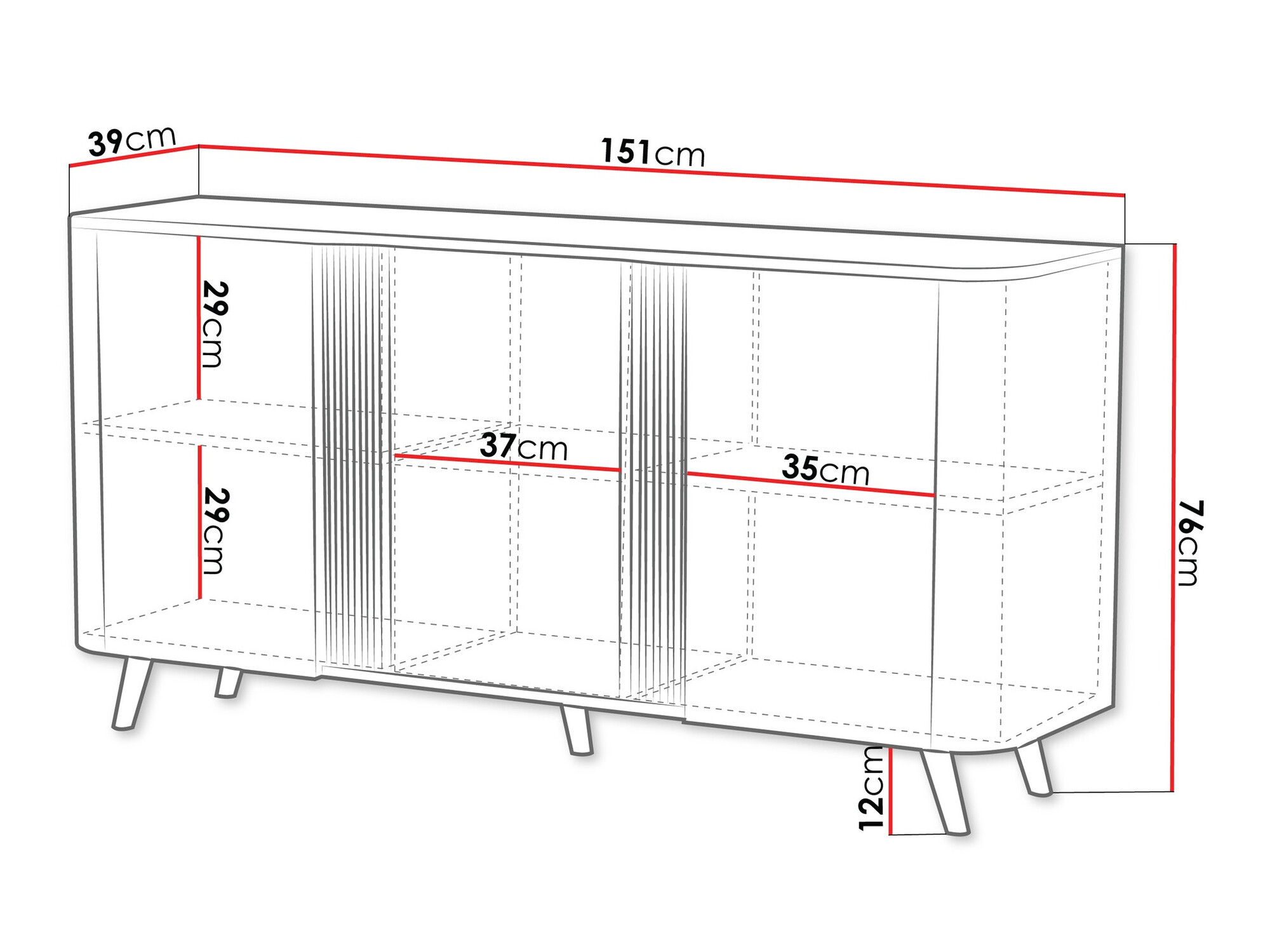 Szekrény Charlotte 201 (Kasmír + Fekete)