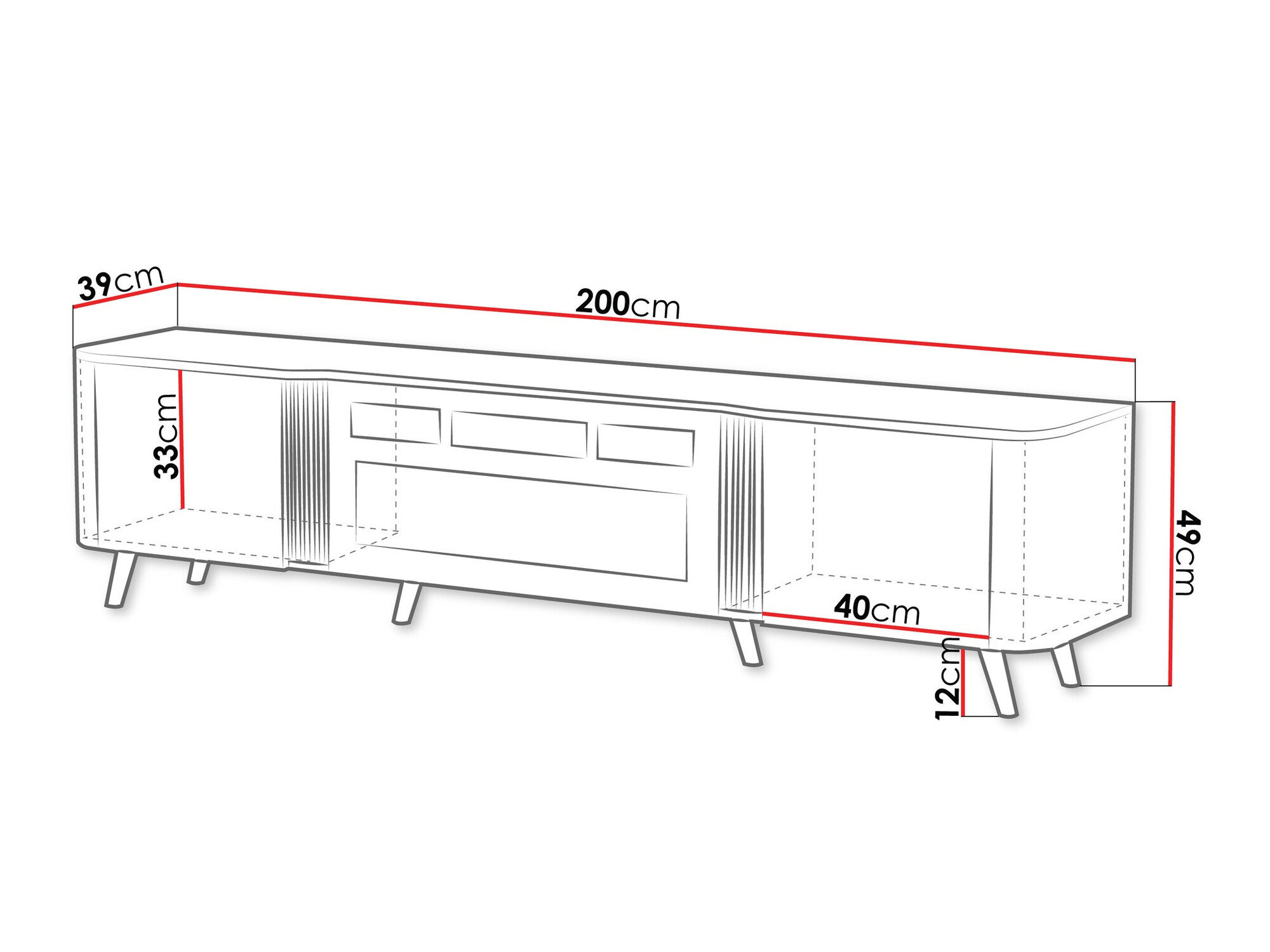 TV-állvány Modus (Kasmír + Fekete)