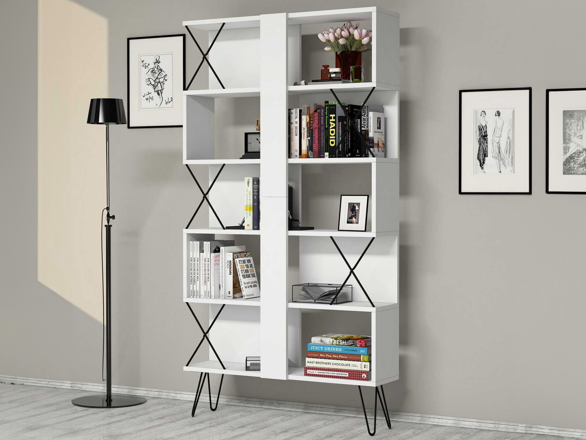 Könyvespolc Kailua 138 (Fehér)