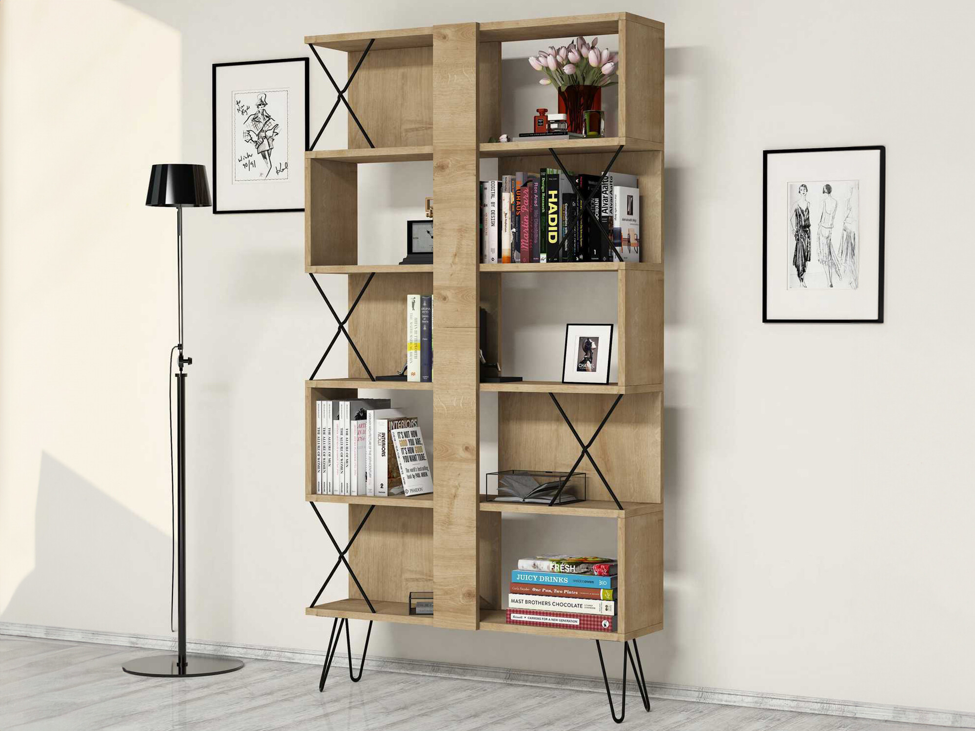 Könyvespolc Kailua 138 (Tölgy)