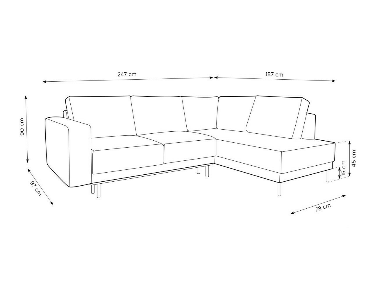 Sarokkanapé Beckley 104 (Bluvel 19)