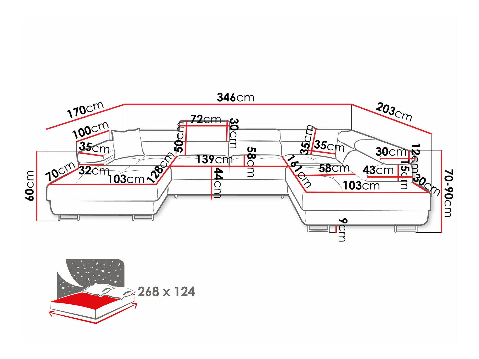Sarokkanapé Comfivo Eliferu 103 (Flow 09)