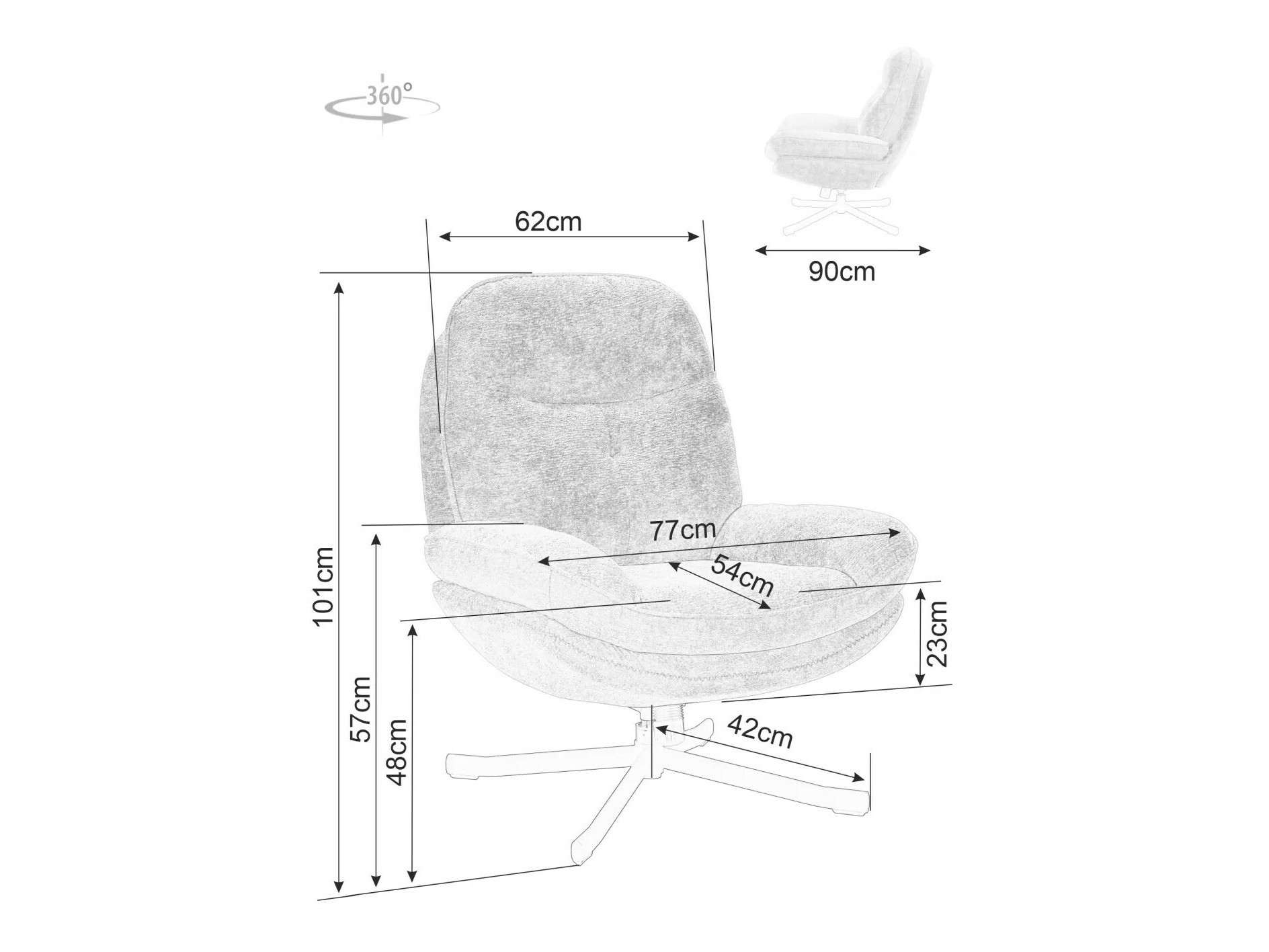 Fotel Detroit 507 (Fekete)