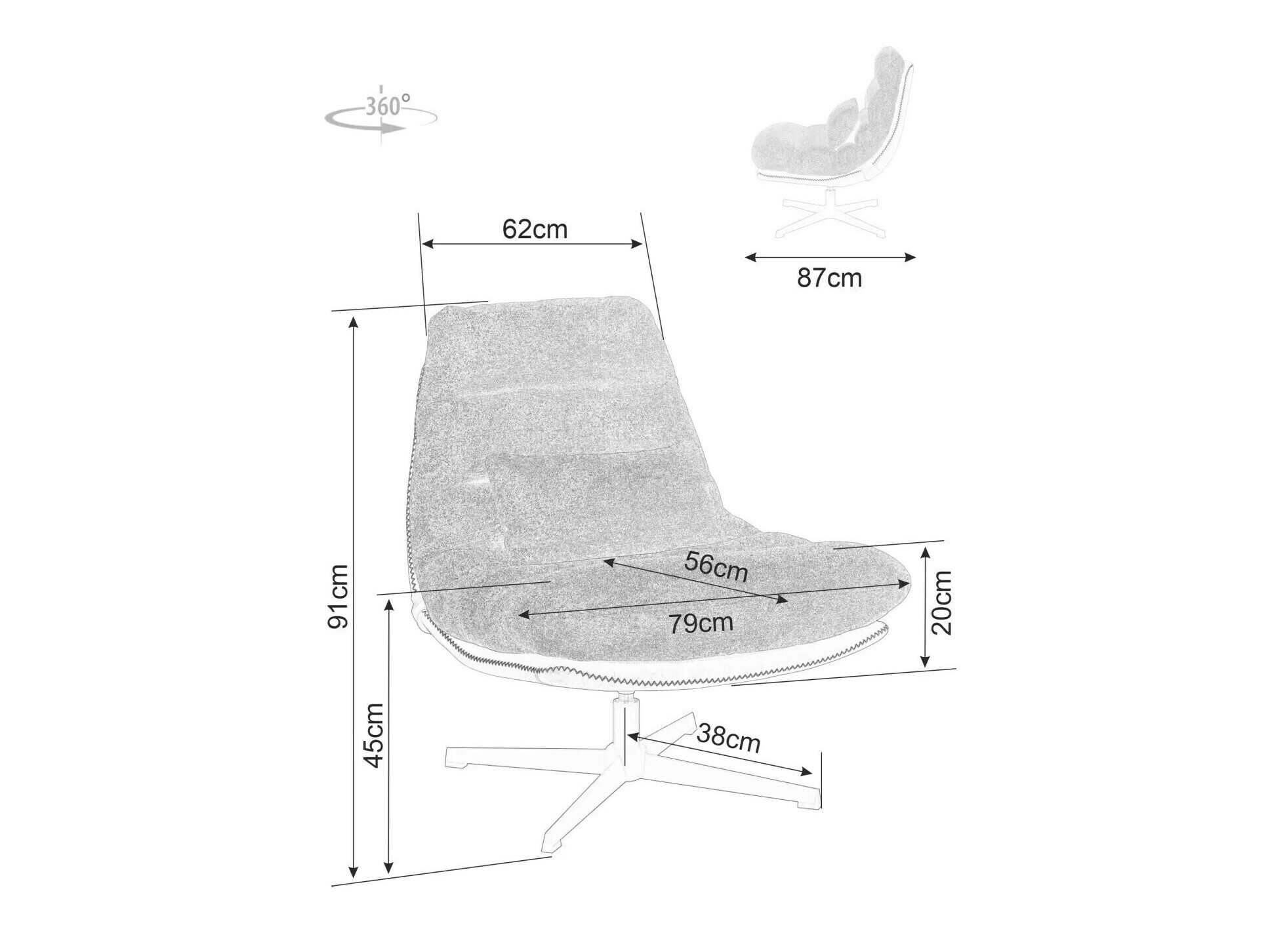 Fotel Detroit 508 (Sötét narancssárga)