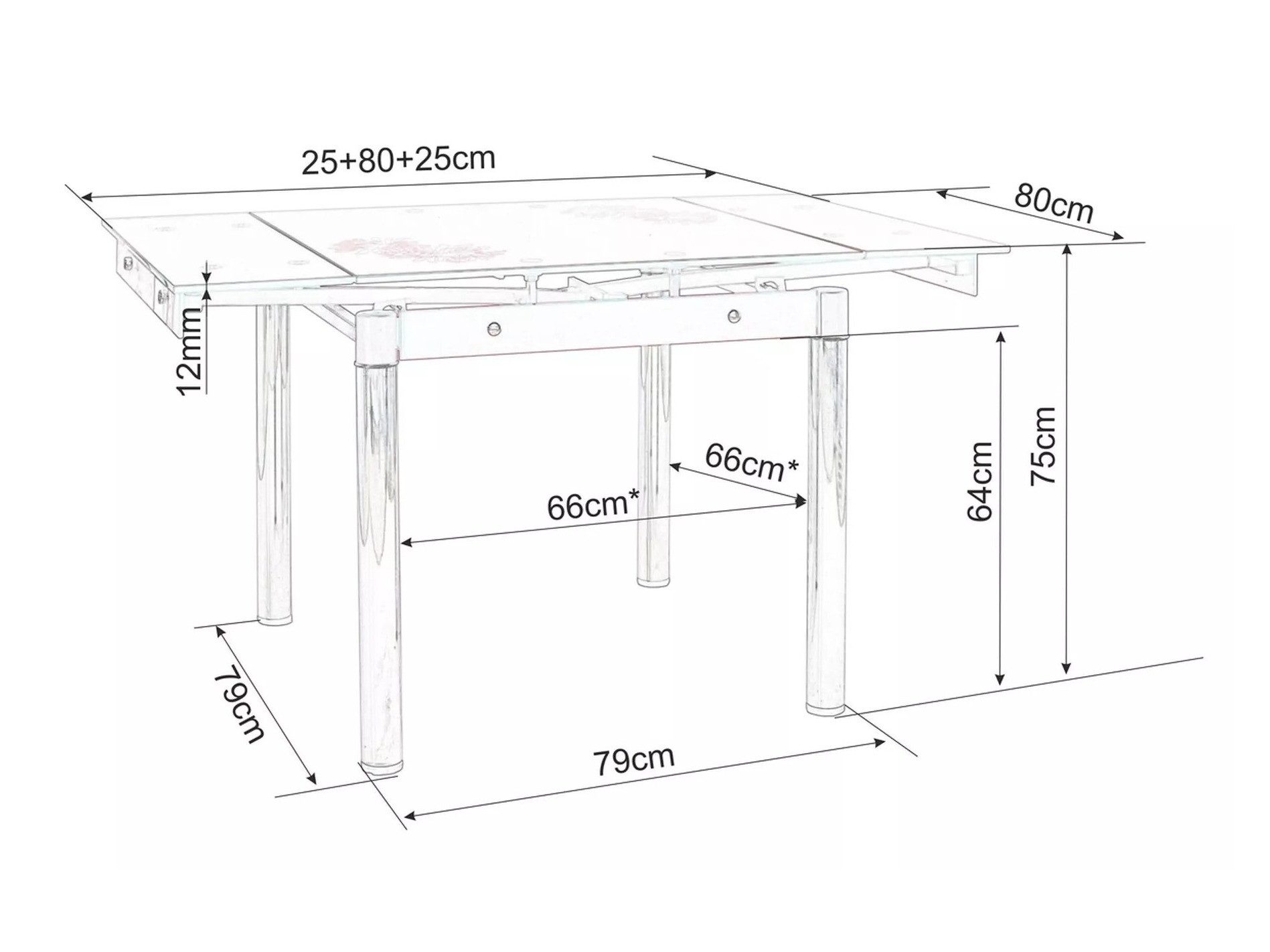Asztal Detroit 510 (Fehér márvány)