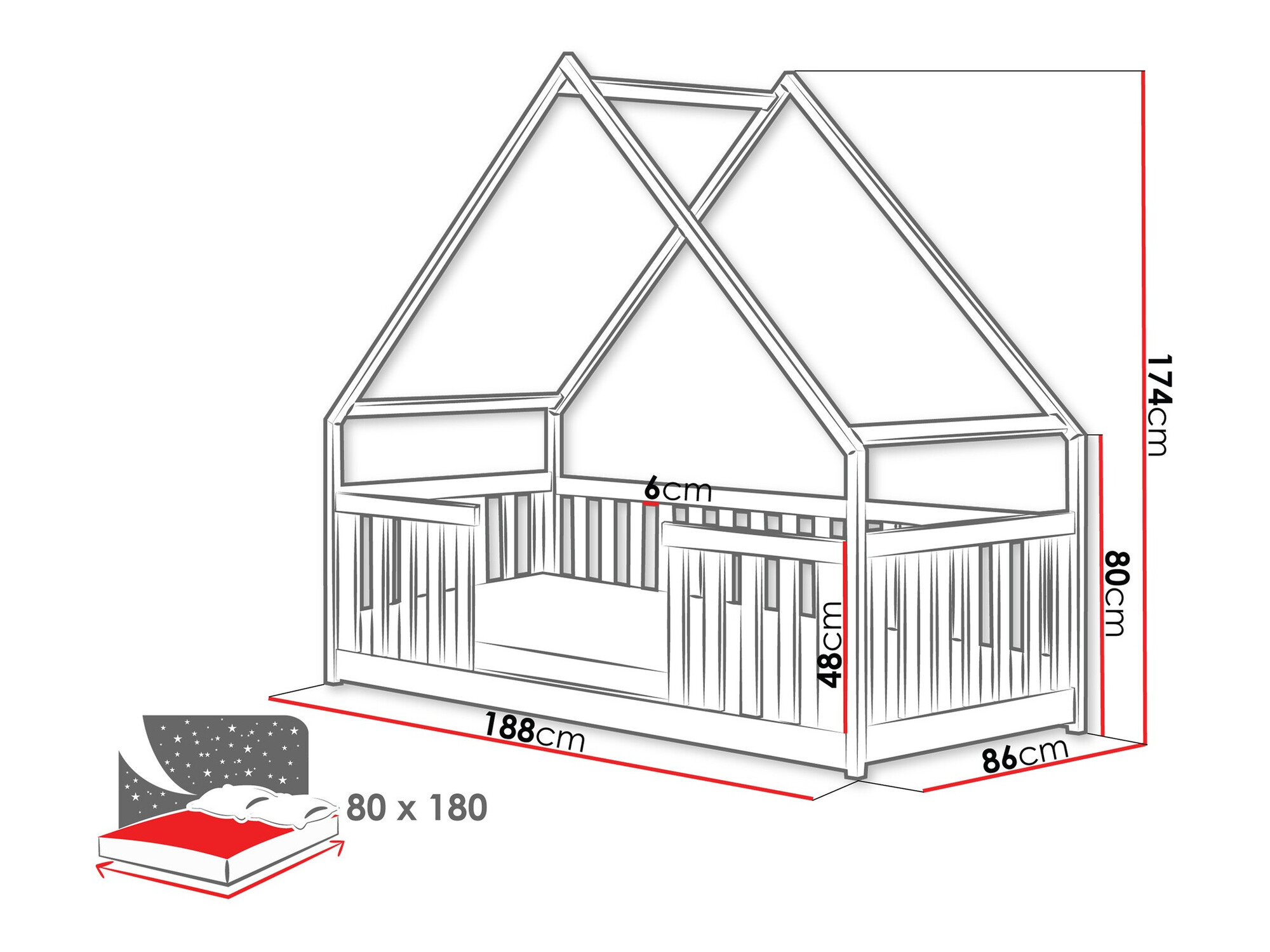 Ágy Vista 114 (Fehér)