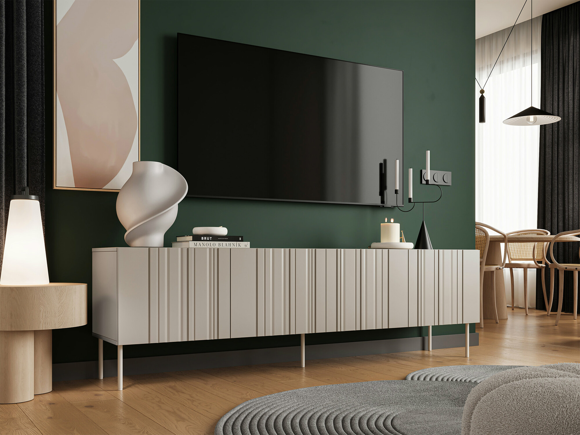 TV-állvány Evavese 103 (Bézs)