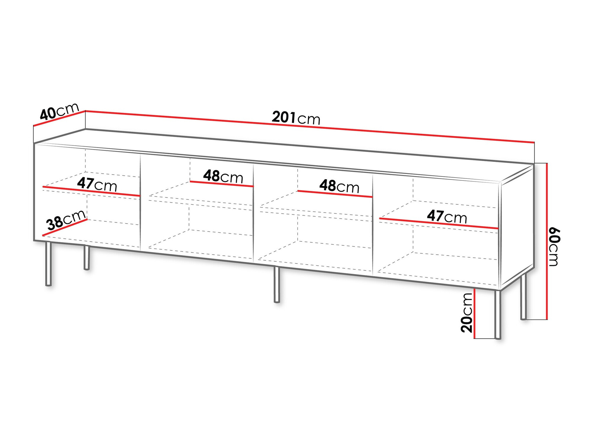 TV-állvány Tolfelo 103 (Fekete)