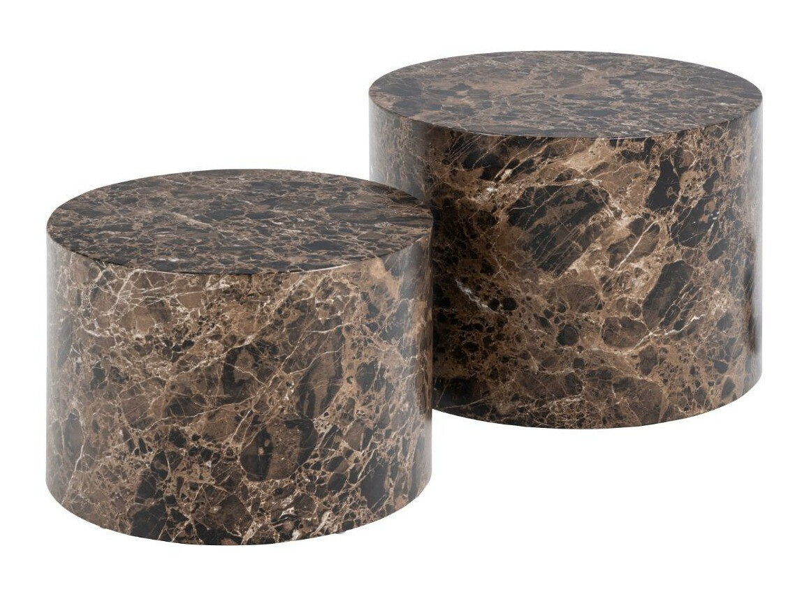 Dohányzóasztal szett Norsica 800 (Barna márvány)