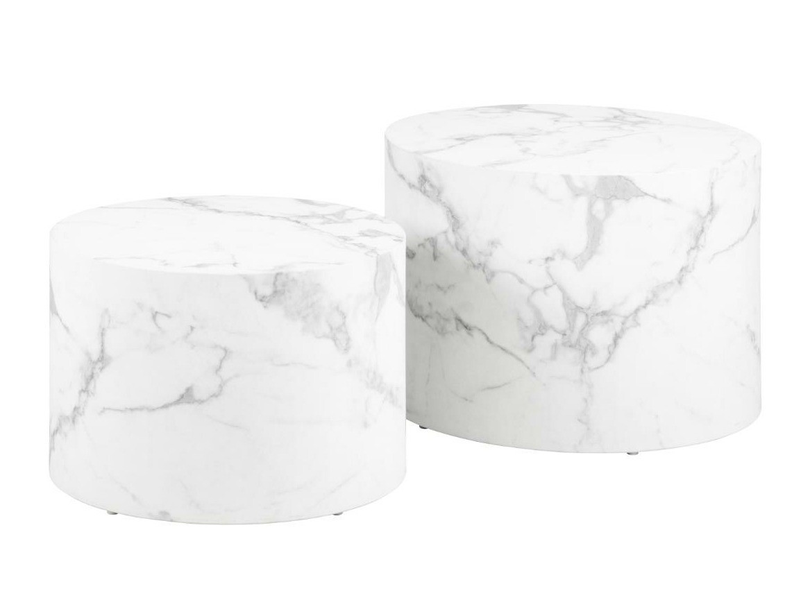 Dohányzóasztal szett Norsica 800 (Fehér márvány)