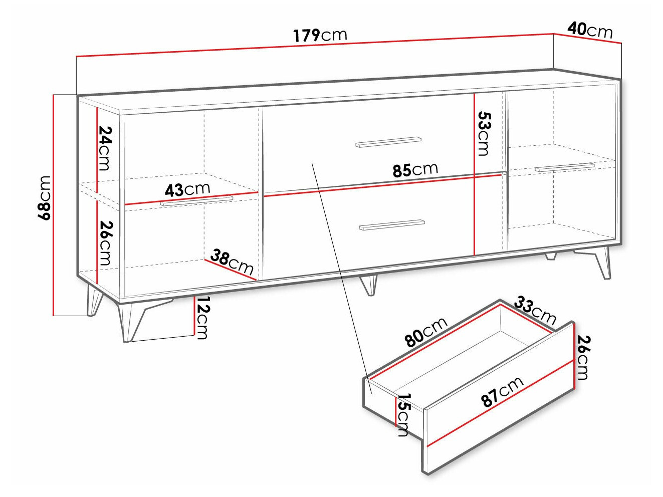 TV-állvány Avimora 103 (Dió)