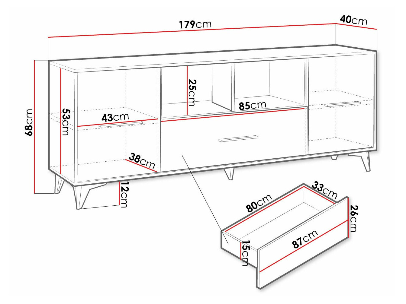 TV-állvány Avimora 110 (Dió)